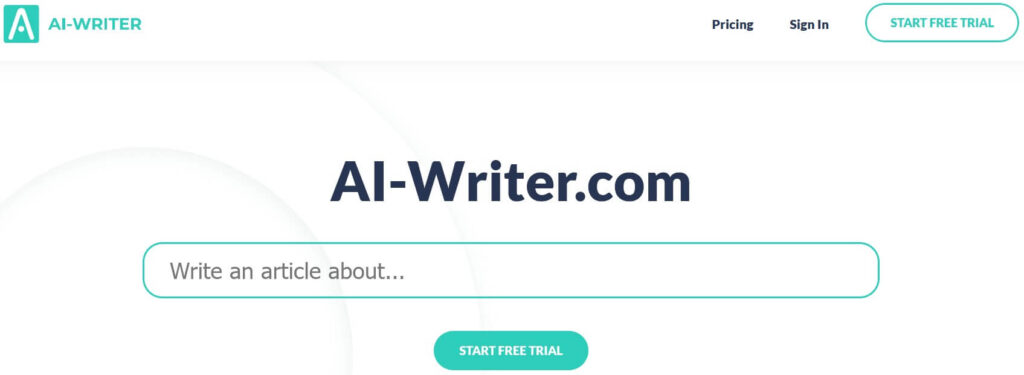 AI-Writer Home page