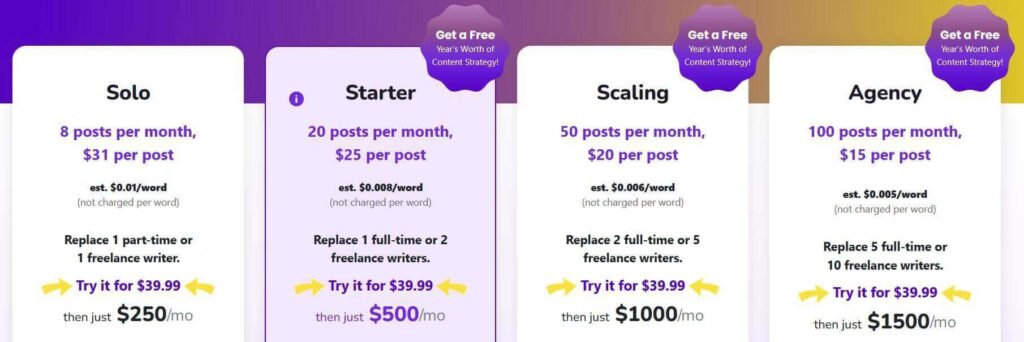 Content at Scale Pricing. The Best Jasper AI alternatives