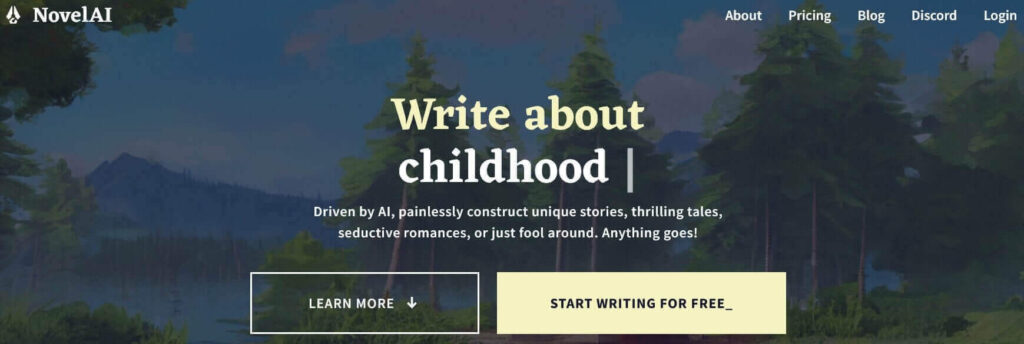 Novel AI Home Page