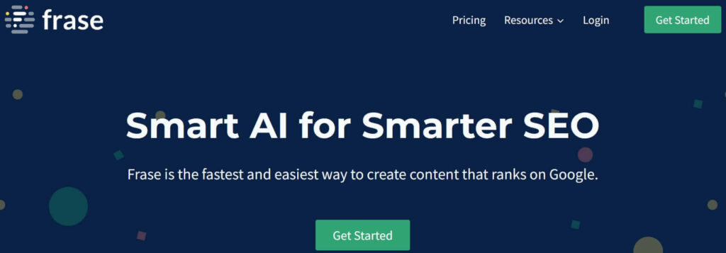 frase Home page. The Best Jasper AI alternatives