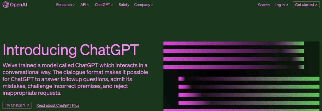 Chat GPT Homepage