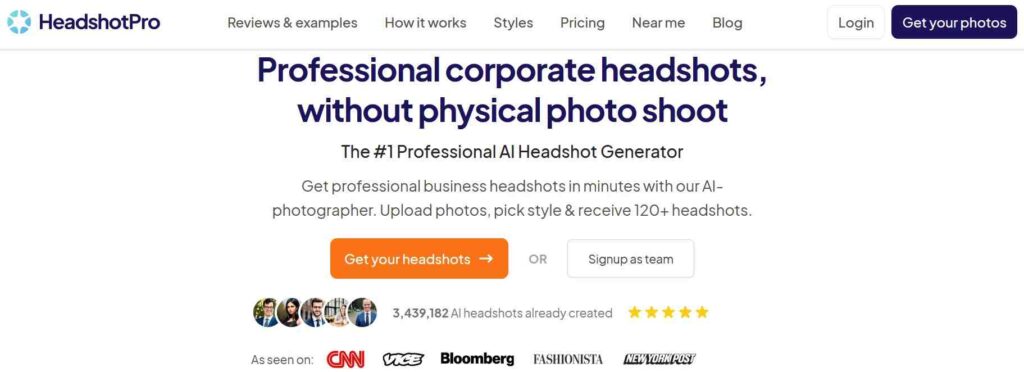 headshotpro home page