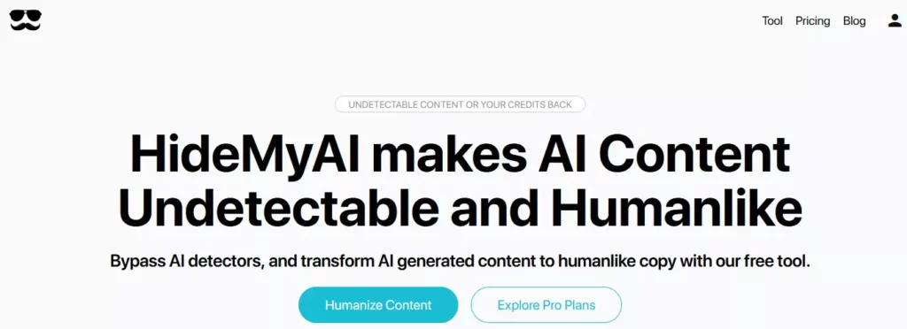 hidemyai-homepage. Best AI Humanizer Tools