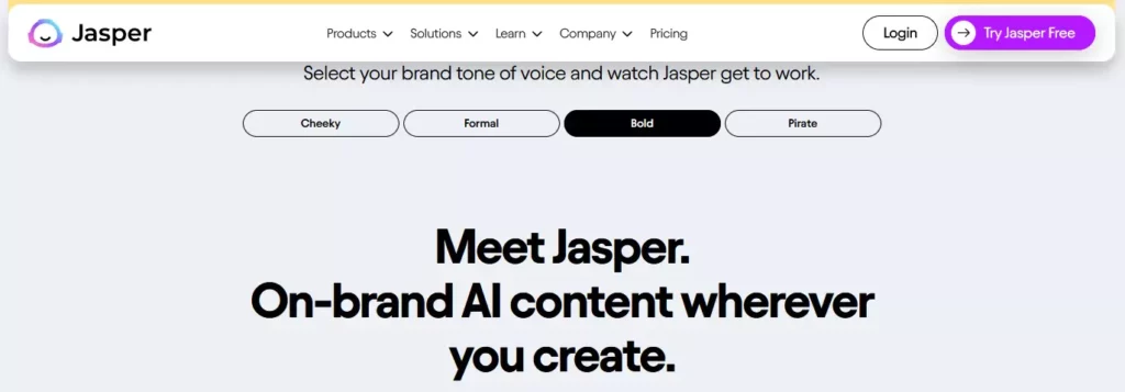 Jasper Homepage. jasper-vs-writesonic