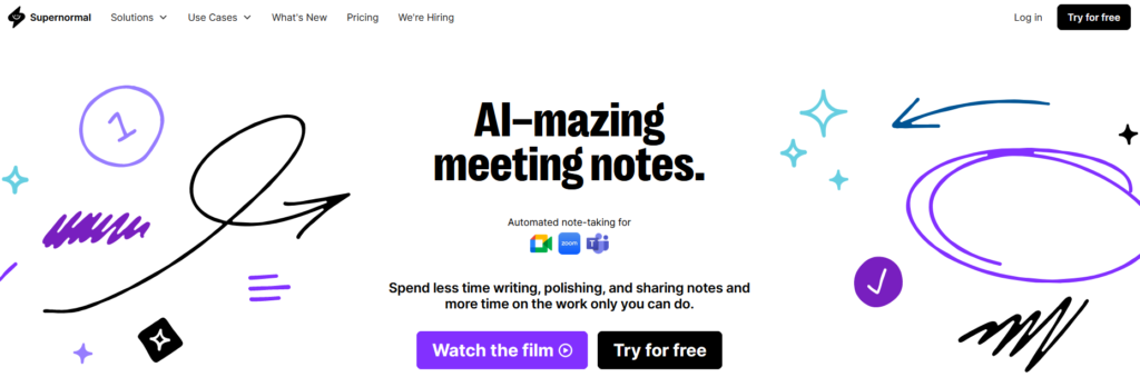 supernormal-ai-homepage- Best AI Note-Taker Apps
