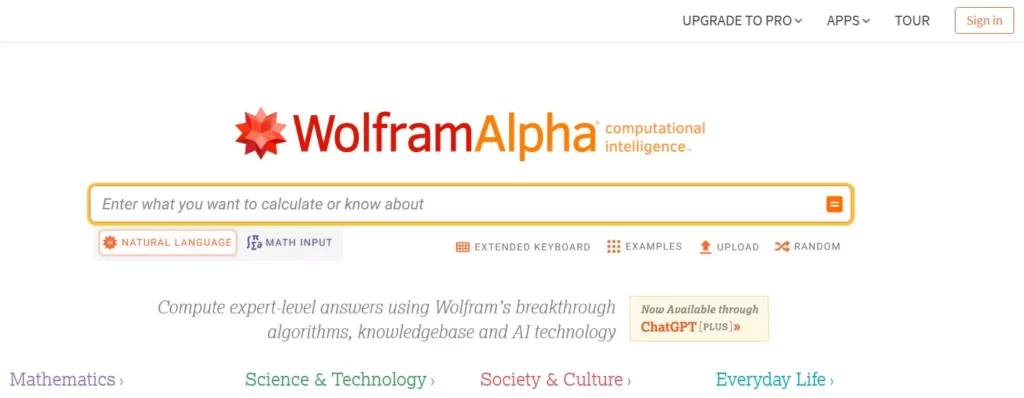 wolframalpha-homepage. Best AI Math Solvers